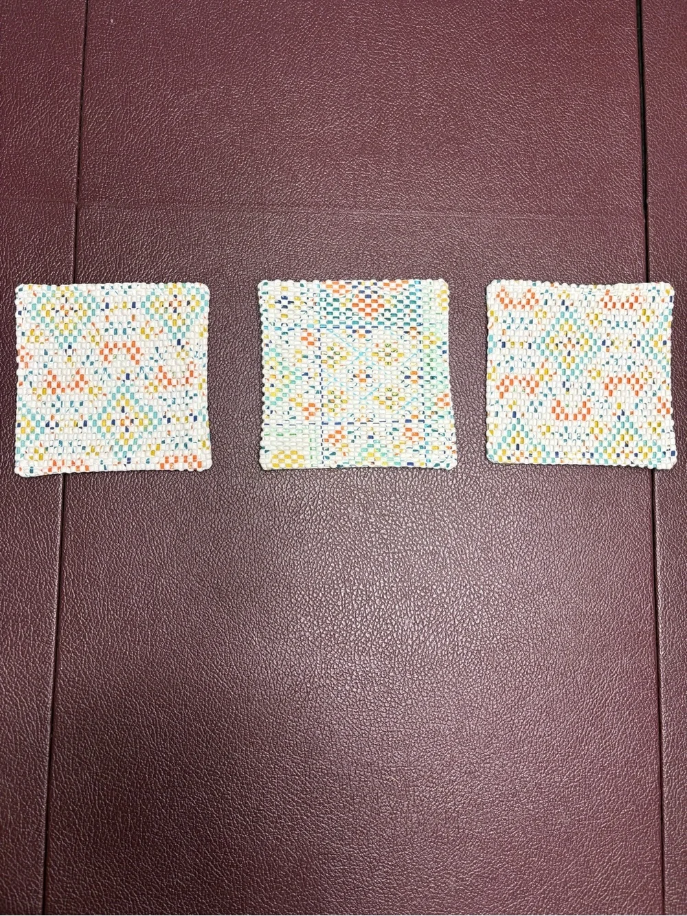 NEW Handmade Jar Grippers, Flower and Orange Print, Blue and Orange Colors